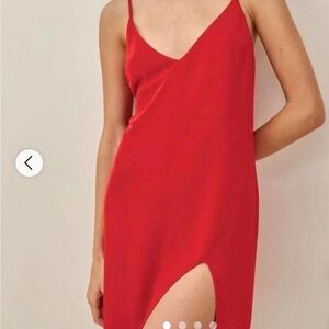 Reformation Red Mini Slip Dress